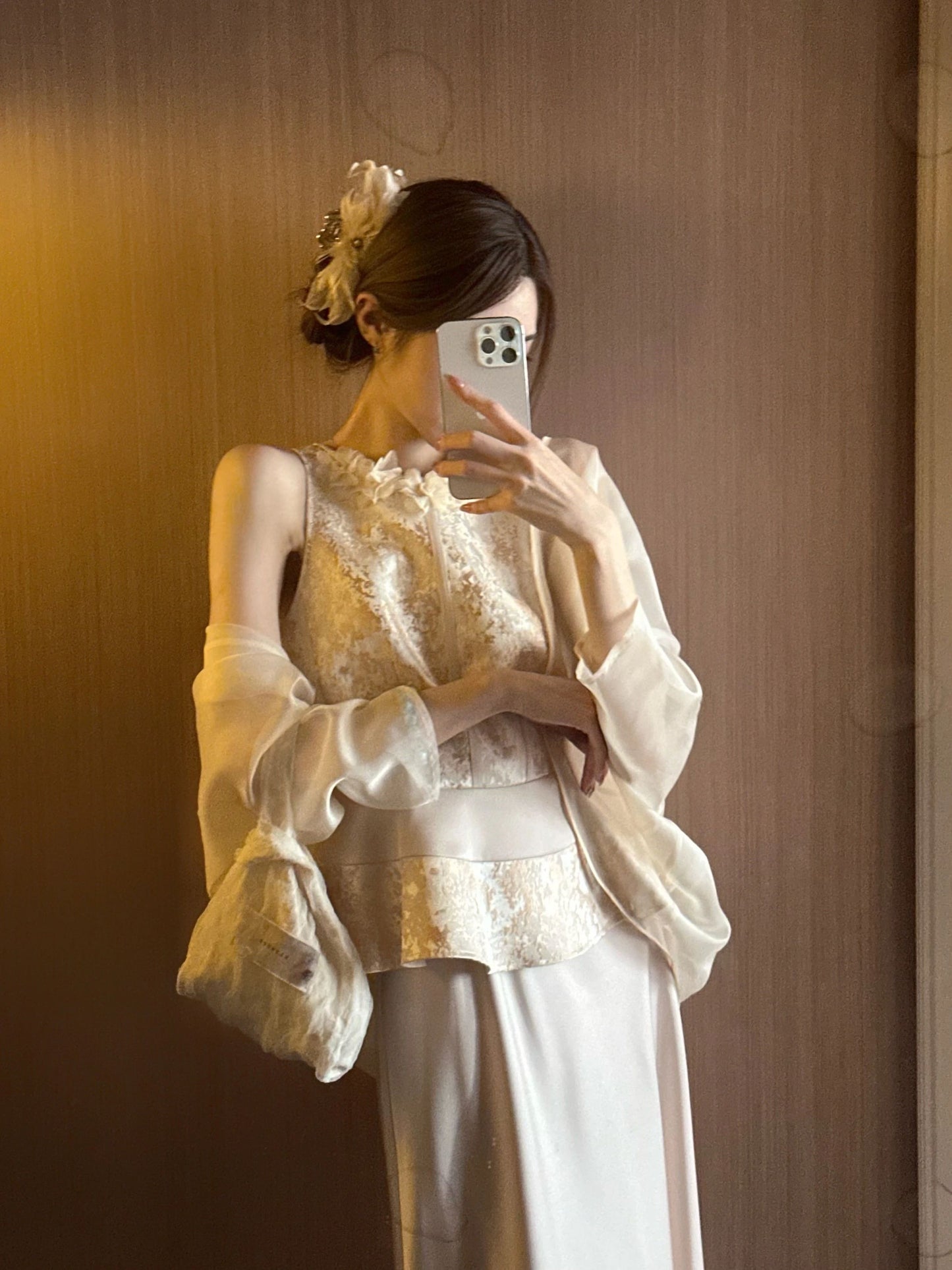 Gentle temperament super beautiful jacquard vest shawl skirt three-piece suit 2025 R0848