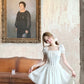 French style little white dress for girls, slim fit, heavy work dress, new summer style R3912