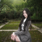 French gentle college style dress suit skirt fake two-piece suit jacket skirt R1651