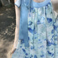Butterfly floral lace-up halter neck dress gentle style temperament long skirt R0754