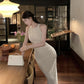 Temperament sleeveless vest dress slim fit hip dress R0559