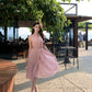 Pink sleeveless halter dress gentle style super beautiful dress R0727