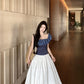 Beautiful outfit set, gentle temperament, beautiful one-shoulder top, A-line skirt, two-piece suit R0728