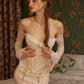 Design heavy retro French lace pearl palace fishbone dress homecoming dress R5125