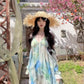 Blooming floral halter dress holiday style beautiful dress R0716