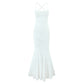 American style sexy lace figure-revealing tie waist fishtail skirt sweet backless slim long skirt R3102