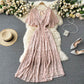 Seaside holiday dress 2025 new sexy V-neck waist slim long chiffon floral beach dress R2262
