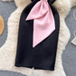 French style tube top dress summer three-dimensional bow slit waist slim dress R2303