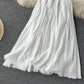 2025 summer new design niche sling holiday dress white beach dress halter dress R2299
