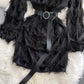French dress with fur tassel design, small and chic temperament A-line short skirt R2274