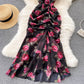 2025 new style celebrity chiffon printed dress temperament ruffled fishtail dress skirt R2267