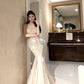 Sexy mermaid high-grade sequined sling dress mesh hip-wrapped evening mermaid dress R1469