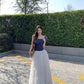 Beautiful outfit set, gentle temperament, beautiful one-shoulder top, A-line skirt, two-piece suit R0728