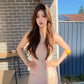 Sexy floral suspender dress mesh beautiful waist slim hip fishtail skirt R0513