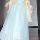 Qianjin Outfit Blue Camisole Vest Mesh Skirt Two-piece Set R0511