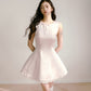 Light pink shiny satin vest dress with mesh ballet style sleeveless tutu skirt R5129