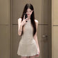Suit outfit gentle temperament white vest pleated skirt two-piece suit R0662