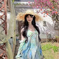 Blooming floral halter dress holiday style beautiful dress R0716