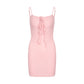 Super figure showing red hip tight dress sexy female summer lace waist hot girl pure desire R3034
