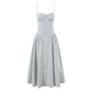 French red suspender dress female sexy backless seaside holiday dress R3035