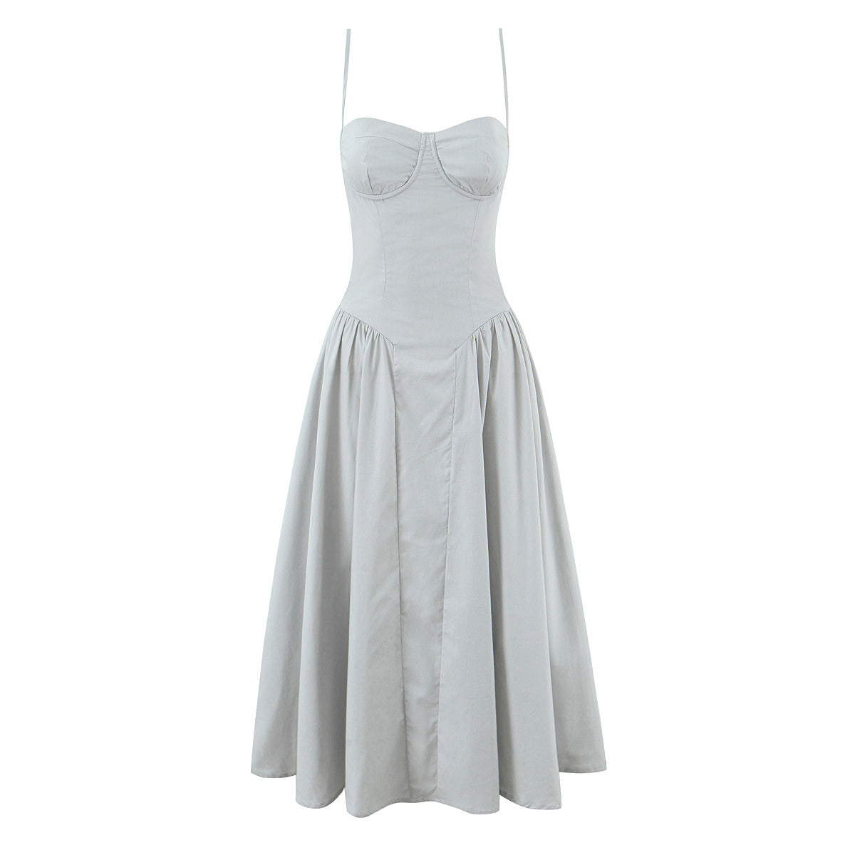 French red suspender dress female sexy backless seaside holiday dress R3035