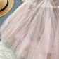 French style sweet little dress with pleated mesh suspenders R2291