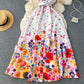 European and American retro palace style shirt dress sleeveless waist slim floral dress R2288