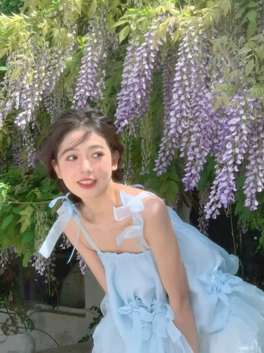 French ballet style dopamine outfit Disney princess skirt puffy suspender dress summer R1643