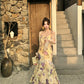 Beautiful floral fishtail suspender long dress slim hip dress R0628