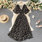 Seaside holiday dress 2025 new sexy V-neck waist slim long chiffon floral beach dress R2262