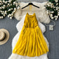 French style dress outfit holiday style sleeveless halter neck backless chiffon dress R2282