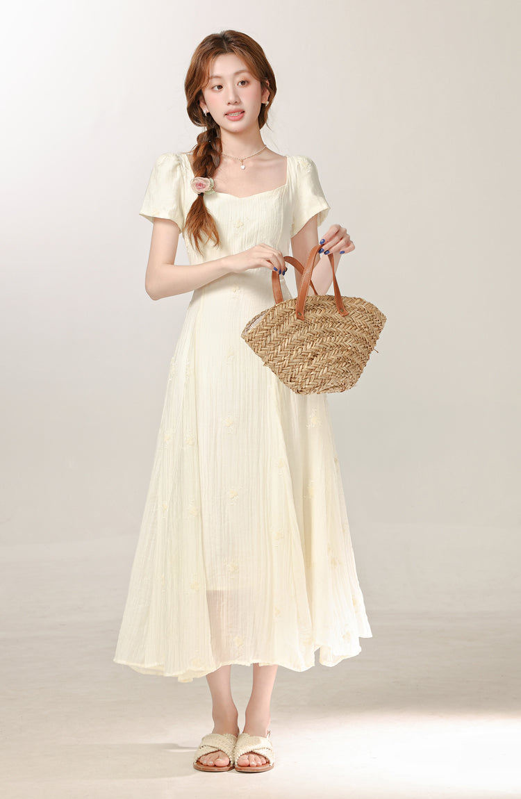 Temperament gentle style apricot dress 2025 new style this year's popular dress R1960