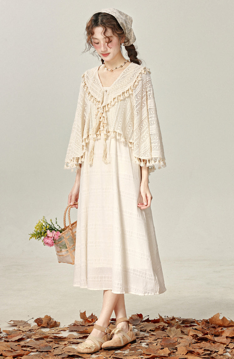 Daily Chinese style Han element dress with shawl outfit suit for women R1958