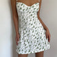 European and American style low-cut backless sexy suspender floral dress high waist slim A-line hip skirt R3038