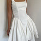 French romantic butterfly backless dress for women new square neck waist tie skirt R3039