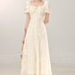 French style high-grade apricot dress women's new style small long skirt R1972