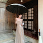 Sexy sequined suspender dress with a swaying collar, elegant waist design, high-end dress R1475