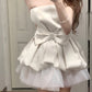 One-shoulder tube top dress gentle temperament waist dress tutu skirt R0527