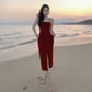 Retro red velvet suspender dress French style temperament small dress R1465