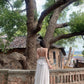 Holiday style outfit gentle temperament white halter neck top a-line skirt two-piece suit R0866