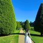 Holiday style white suspender dress gentle temperament waist A-line long skirt R0867