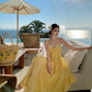 A Line Yellow Long Stunning Evening Gown Party Prom Dress       S7296