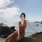A Line Brown Long Stunning Evening Gown Party Prom Dress       S7305