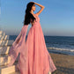 A Line Pink Long Stunning Evening Gown Party Prom Dress       S7307
