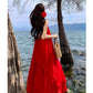 A Line Red Long Stunning Evening Gown Party Prom Dress       S7292