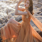 A Line Orange Long Stunning Evening Gown Party Prom Dress       S7302