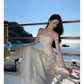 A Line White Long Stunning Evening Gown Party Prom Dress       S7298