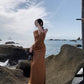 A Line Brown Long Stunning Evening Gown Party Prom Dress       S7305
