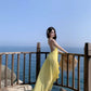 A Line Yellow Long Stunning Evening Gown Party Prom Dress       S7295