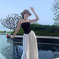 A Line Black Long Stunning Evening Gown Party Prom Dress S7310